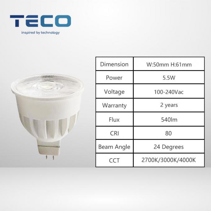 12V Warm White MR16 LED Spotlight Bulbs 6000K Non Dimmable GU5.3 Indoor Lighting 0