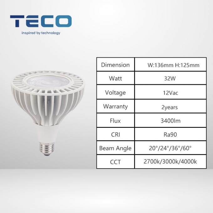 3400lm PAR38 Led Lamps High Power 32w 2700k Very Warm White Spotlight For Outdoor 0