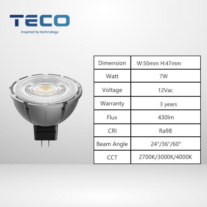 Custom 7W 12Volt MR16 Pro Spotlight Bulbs Dimmable 24 Degree 2700k Very Warm White 0
