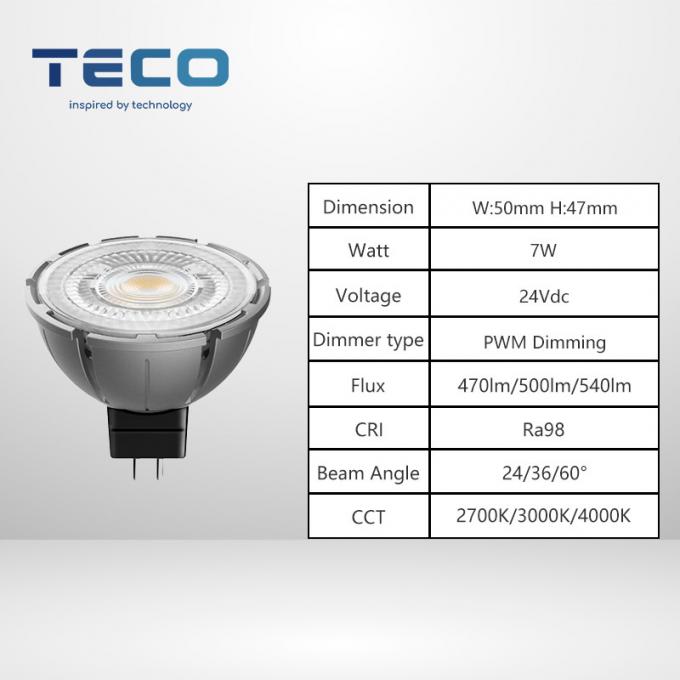 36° Natural Light 3000K MR16 Spotlight Die-Cast Aluminum Housing for Commercial Space 0