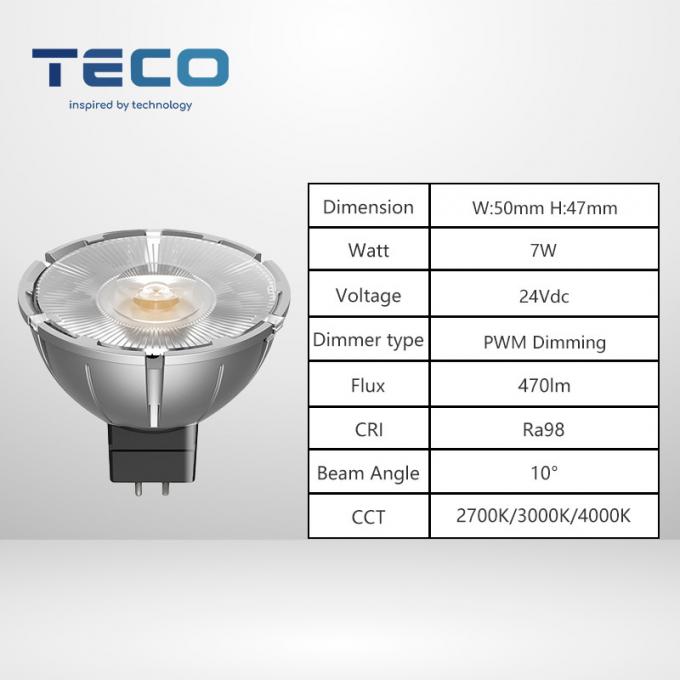 10 Degree Beam Angle 4000K MR16 LED Bulb with PWM Dimming and Energy-saving ODM 0