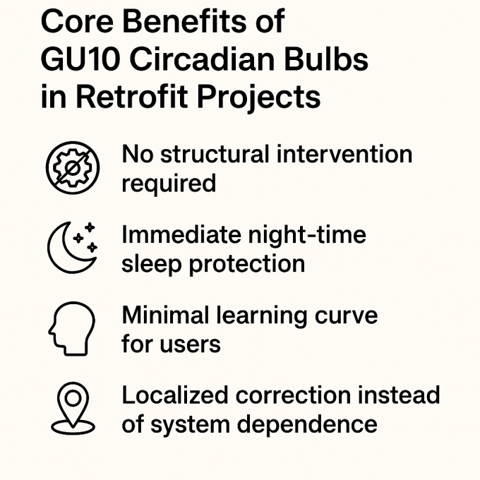 Benefits of GU10 Circadian Bulbs in Retrofit Lighting Projects 0