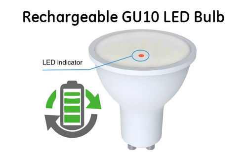Commercial-Grade Rechargeable GU10 LED Bulb â Emergency & Portable Lighting