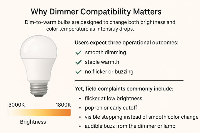 Dim-to-Warm LED Bulbs and Dimmer Compatibility: A Technical Guide for Residential, Hospitality, and Commercial Lighting   0